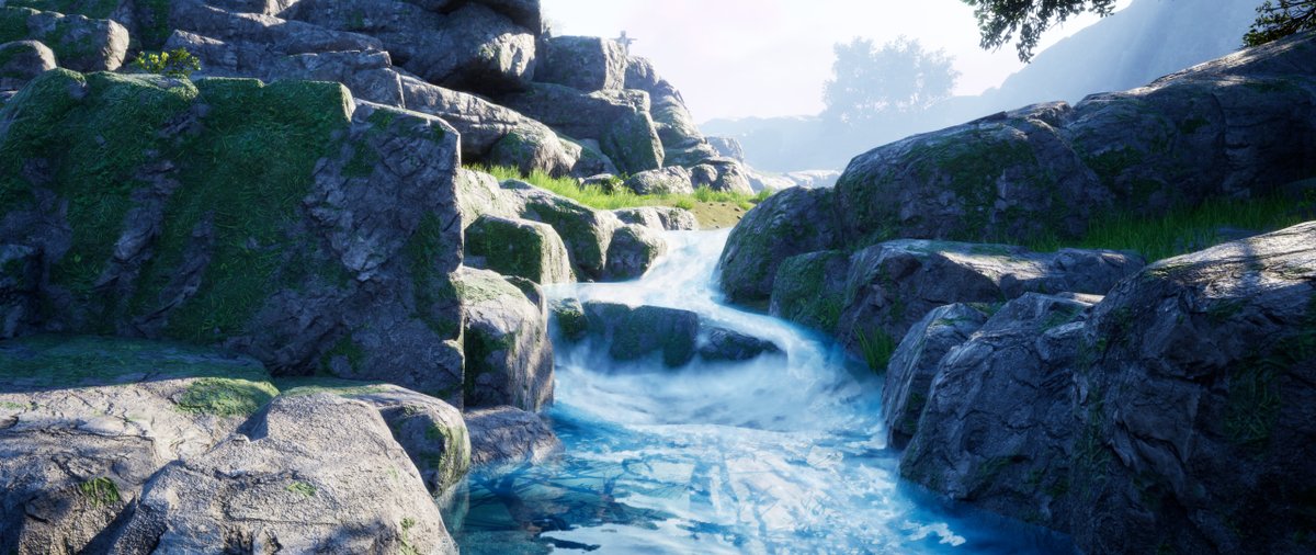 NEW Environment images from our Luminary demo.

<a href="/Riftwalkergame/">Riftwalker | Sci-Fi Bounty Hunter</a> has really helped me take my small map to a new level in quality and lighting. 
(It was hard to pick just 4 to show haha)

What do you all think?
RT if you think the world needs to see these!