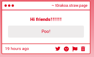 dont fucking poo in my strawpage