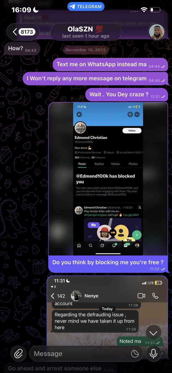 gbolaha_n9's tweet photo. Same way the useless guy took 20k from me . The person behind it is a guy . 
Please I will be glad if hand touch him . 
Also @Adeomo_ola  , address your people . The guy is currently using your profile . He will ask them to send money to someone https://t.co/WX8KmWKybn