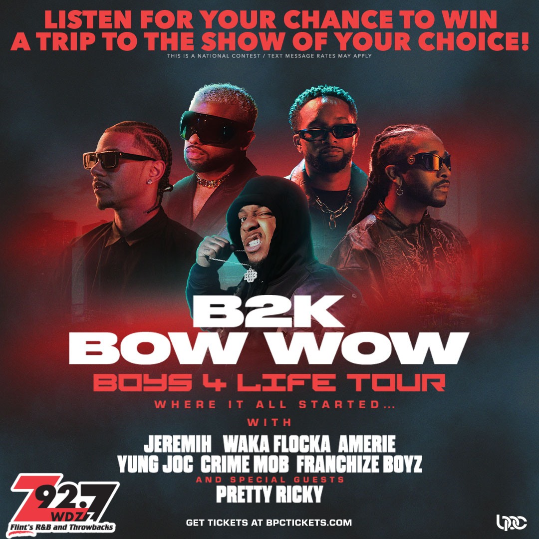 🚨 LAST DAY! 🚨
B2K’s 25th Anniversary + Bow Wow on the Boys 4 Life Tour! 🔥
You could win flights, hotel, $250, 2 tickets &amp; a B2K meet‑and‑greet!
Listen for the national text keywords to enter! 🎉