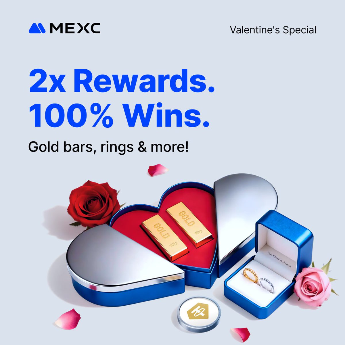 #Mexc sevgililer günü etkinliği❣️

🏆 Kazanılabilecek ödüller:
•10g Gold Bar x2
•Apple Watch 
•SOL &amp; ZEC
•AVAX Mystery Box
•Bonus &amp; Fee Voucher
•$100 GOLD Futures pozisyonu
💞 Etkinliğe ozel ödüller 2x olarak, sevgiliniz için de gönderilir

mexc.com/en-TR/campaign…