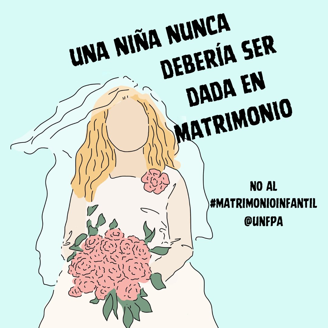 Niñas, no esposas.

Sin embargo, 1 de cada 5 niñas está casada o convive con una pareja antes de cumplir los 18 años.

El matrimonio infantil les roba su niñez y destruye su futuro.

Súmate a <a href="/unfpa_lac/">UNFPA en América Latina y el Caribe</a> y digamos con determinación: NO al #MatrimonioInfantil