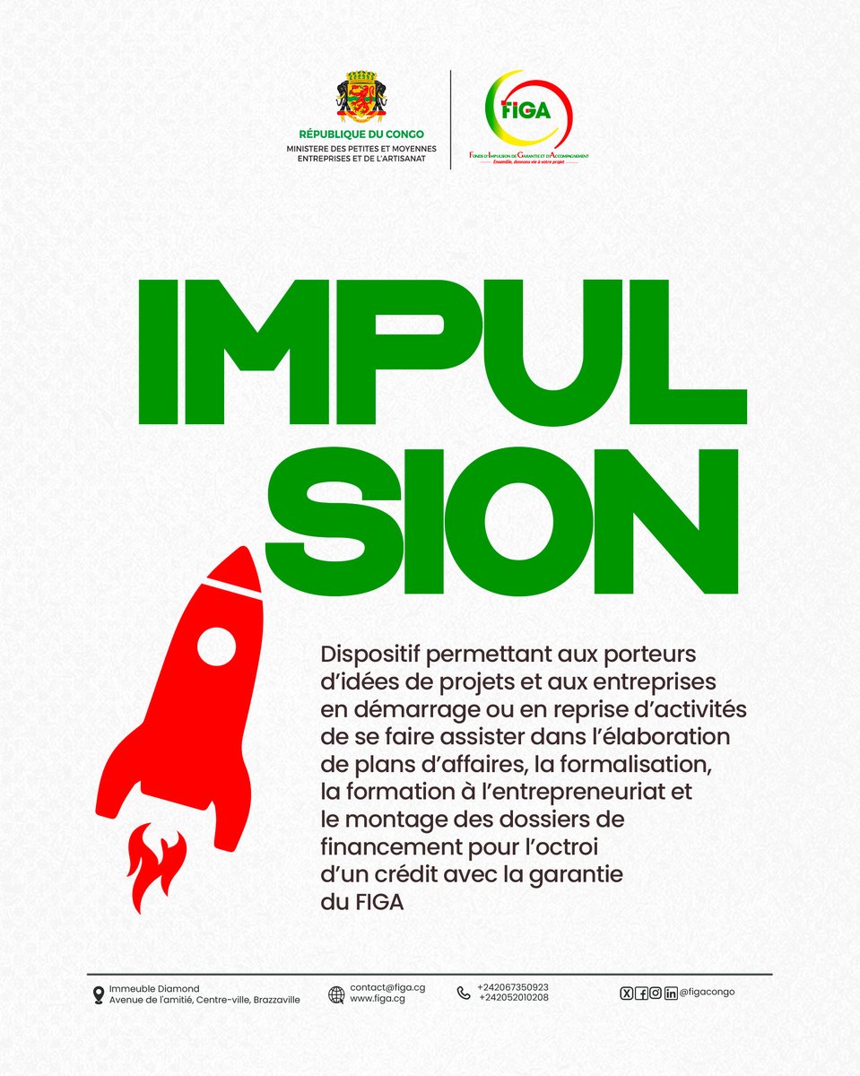 💡 Avant le financement, il y a l’impulsion. C’est quoi l’Impulsion ?

L’impulsion, c’est le point de départ de tout projet solide. À travers ce dispositif, le FIGA accompagne les porteurs d’idées et les entreprises en démarrage ou en reprise pour :

✔ structurer leur projet
✔