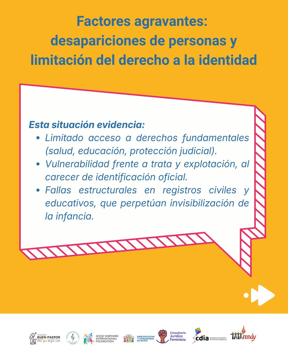 FBuenPastorPy's tweet photo. Las desapariciones aumentan el riesgo de caer en redes de trata de personas, y otras formas de violencia. La falta de documentos de identidad y las fallas en los sistemas de registro limitan el acceso a derechos fundamentales como la educación, la salud y la protección judicial. https://t.co/WWk1ebe42x