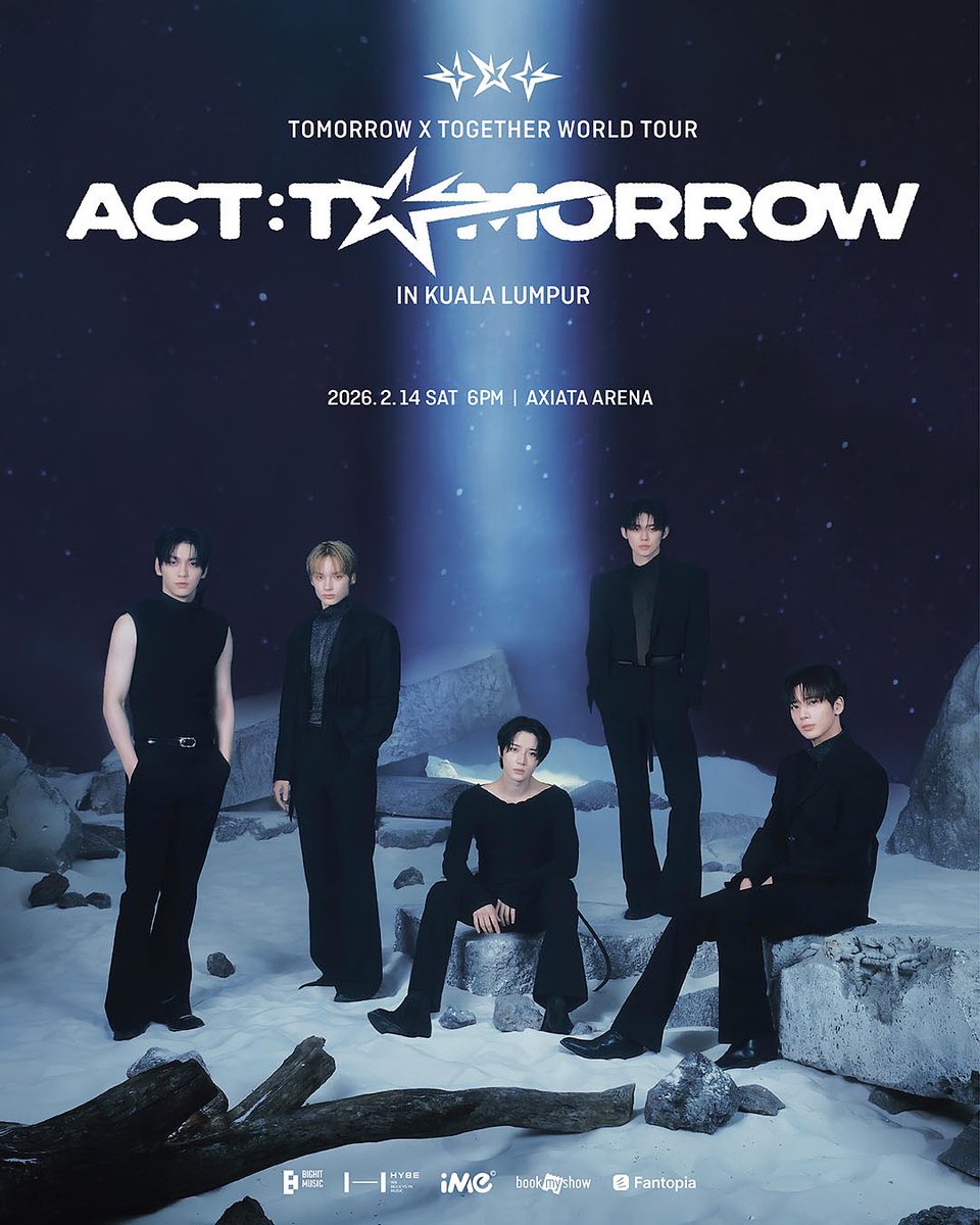 🗓 ตารางงาน (ตามเวลาไทย) #TOMORROW_X_TOGETHER

เสาร์ 14 กุมภาพันธ์ 2026
『TOMORROW X TOGETHER WORLD TOUR <ACT : TOMORROW> IN ASIA』
[กัวลาลัมเปอร์] ณ AXIATA ARENA
15:00 น. ซาวนด์เช็ก
17:00 น. เริ่มคอนเสิร์ต

<a href="/TXT_members/">TOMORROW X TOGETHER</a> <a href="/TXT_bighit/">TXT OFFICIAL</a>
#TXT #투모로우바이투게더