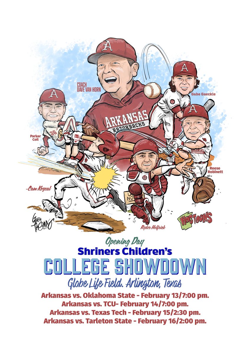 realrayzorback's tweet photo. Play ball! Let it begin. Go Hogs! @RazorbackBSB @GoodyOpsXVIII @VanHornHogs @JSanchez24_7 @GabeGaeckle @ReeseRobinett @camden_kozeal @RyderHelfrick @parker_coil #razorbackbasebll #hogtoons https://t.co/LLcShc7UEb