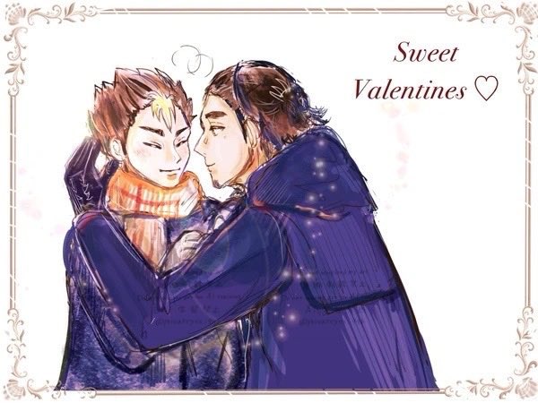 #東西webアンソロジー
テーマ「バレンタインデー」
過去絵ですが🙇‍♀️参加させて頂きます！開催ありがとうございます💕

2人でチョコを食べさせあってほしい💗