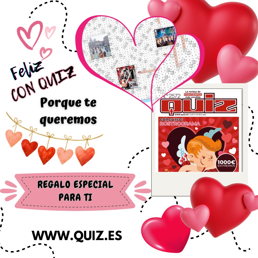 💘 Este San Valentín sorprende con algo diferente 💘
Original, divertido y lleno de emoción.
Porque el mejor regalo es compartir momentos juntos 🧩Disponible por tiempo limitado ¡¡No te quedes sin el tuyo!!
#SanValentín #RegaloOriginal #RevistasQuiz #KeesingSpain #Braintrainment