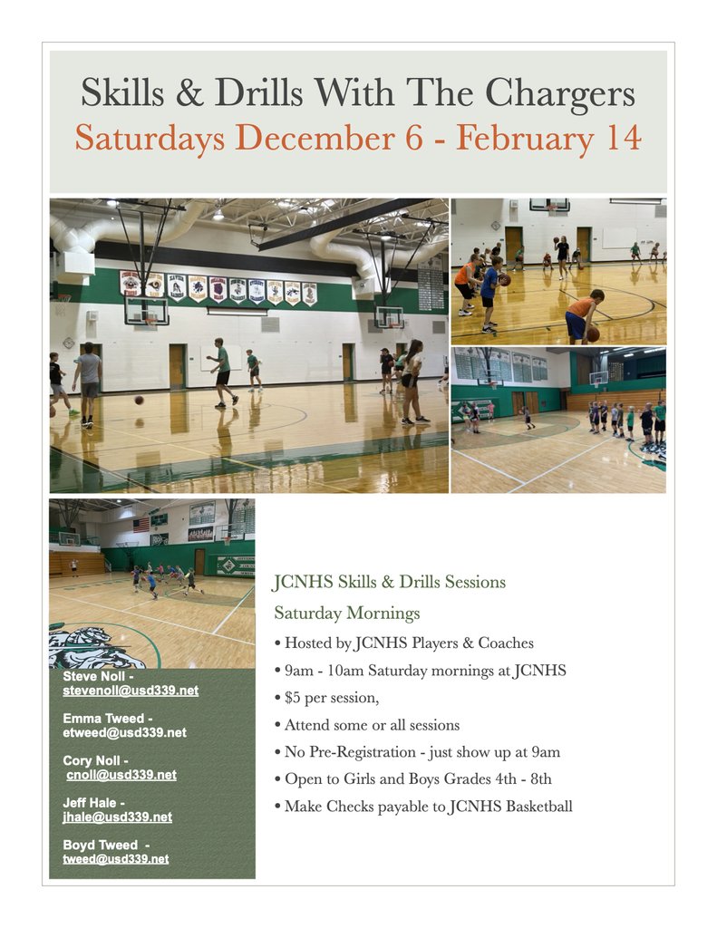 Join JCN Basketball Players and Coaches  Saturday February 14 at 9:00am  for our final skills &amp; drills of the year.