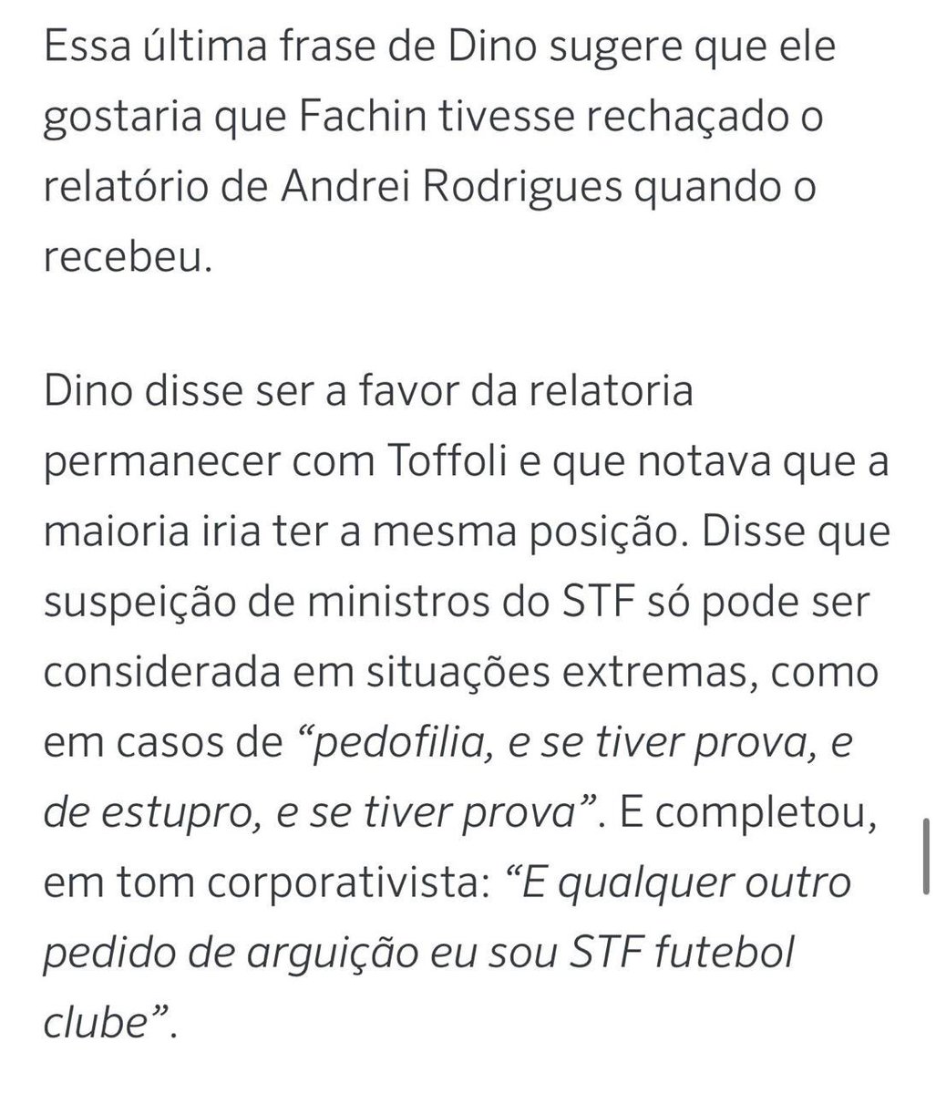 davidsobreirabm's tweet photo. Trecho da matéria do Poder360

Um amigo brincou: e homicídio? Nem com prova?

Eu respondi: talvez eles nã acreditem que um colega ministro possa ser homicida, mas não têm a mesma convicção sobre a pedofilia.

https://t.co/PWv3lSN0Tb https://t.co/1xlQK4okKS