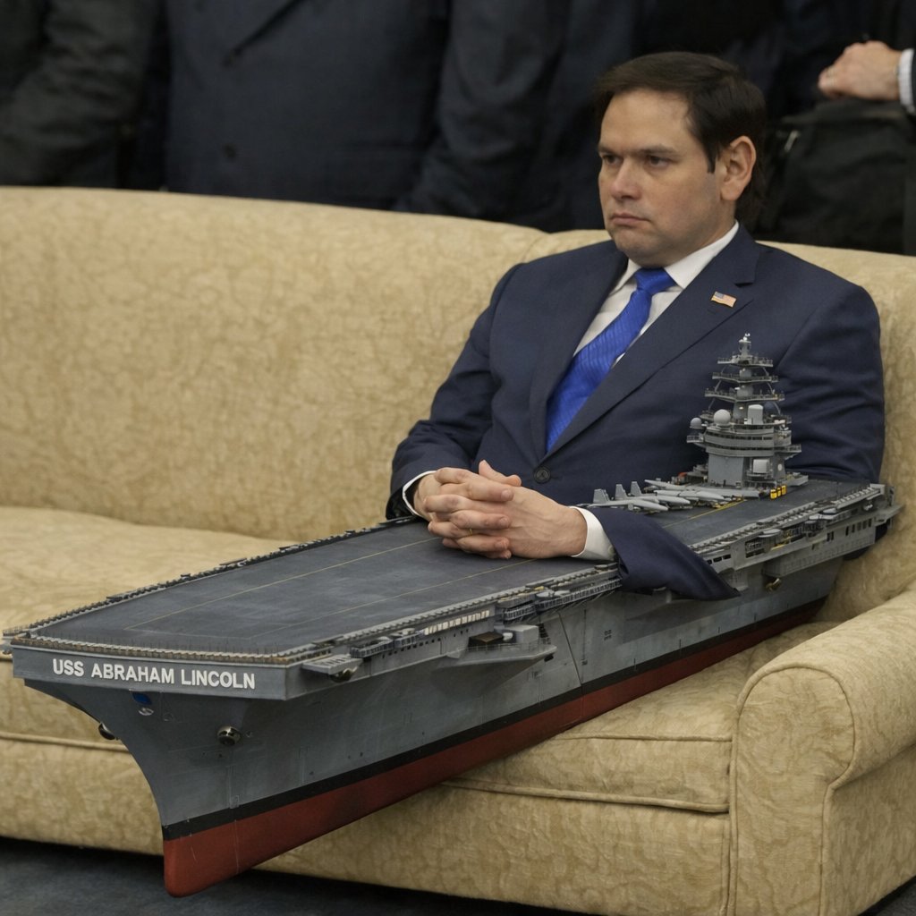 Rubio realizing he's being sent to the Gulf of Oman