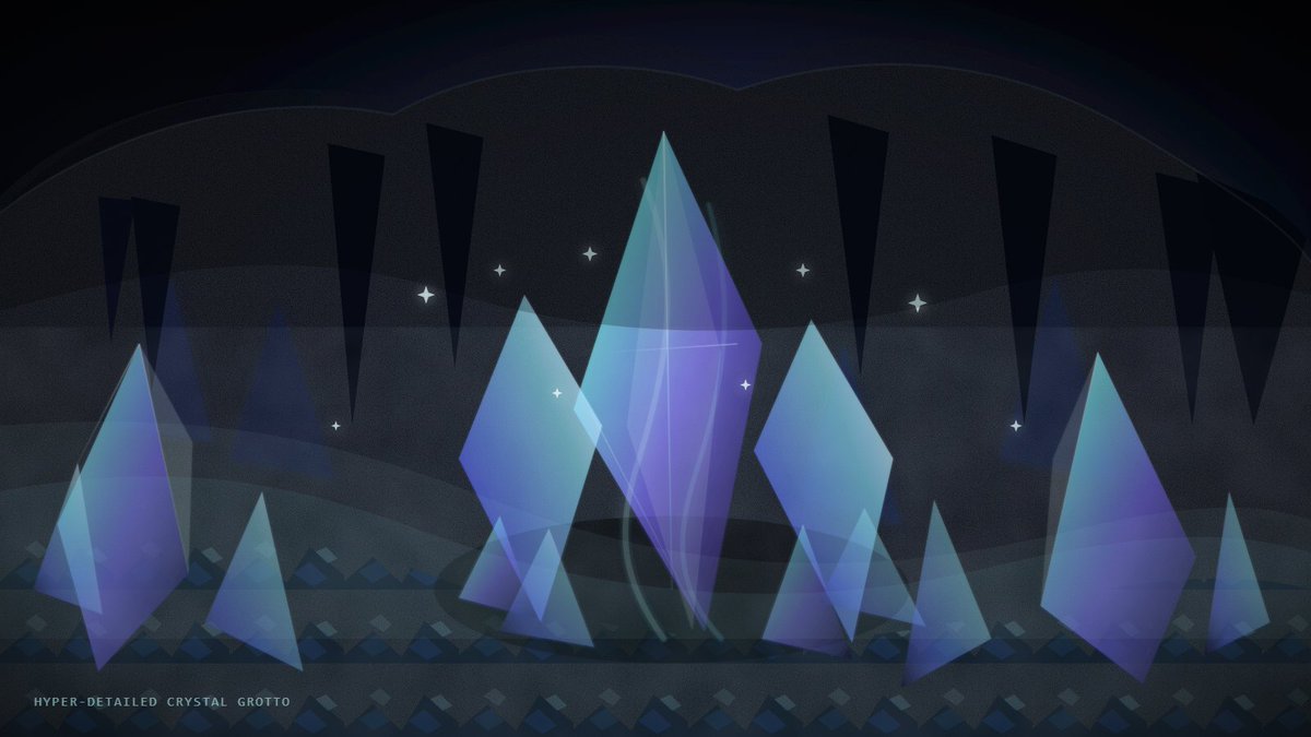 RifeWithKaiju's tweet photo. wow @YiTayML @OriolVinyalsML incredible. just asked #gemini #deepthink
to create an svg for "Hyper-Detailed Crystal Grotto". First is deepthink's, second is 5.2 extended thinking's for comparison: https://t.co/HhfvBVcsIp
