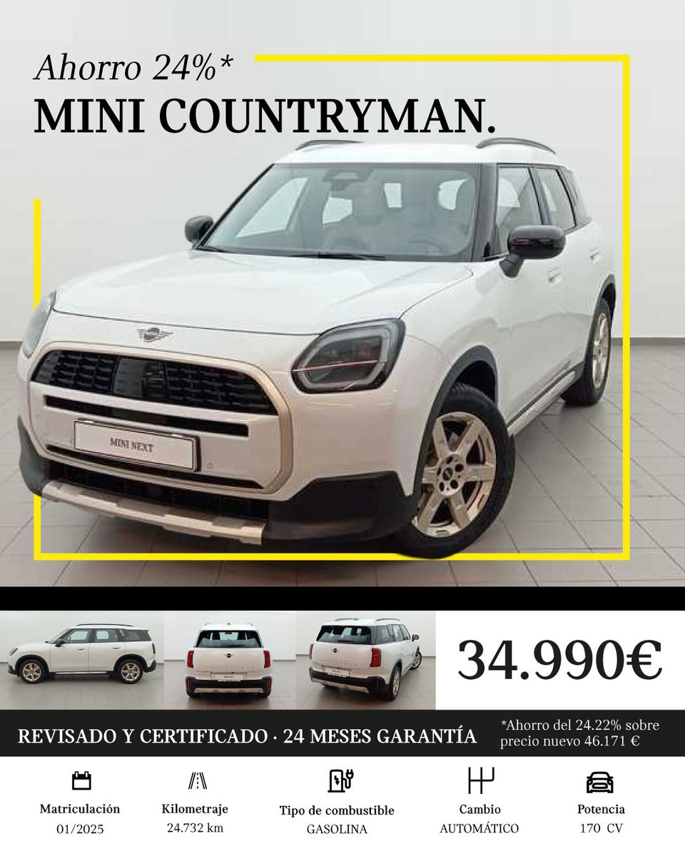 MINIAugusta's tweet photo. No dejes pasar las ofertas especiales en toda la gama MINI Next. Contacta en el 672096576. Sólo hasta final de mes. https://t.co/UmUwHJBO1b