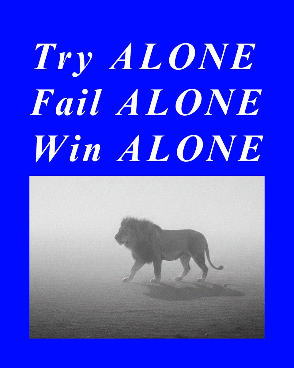 antony_quotes's tweet photo. Move in silence.
Stand alone when you must.
Growth is often a lonely road — but strength is built there.
Try alone.
Fail alone.
Win alone. 
#StayFocused #LoneWolf #SelfMade https://t.co/SONRHcMBOa