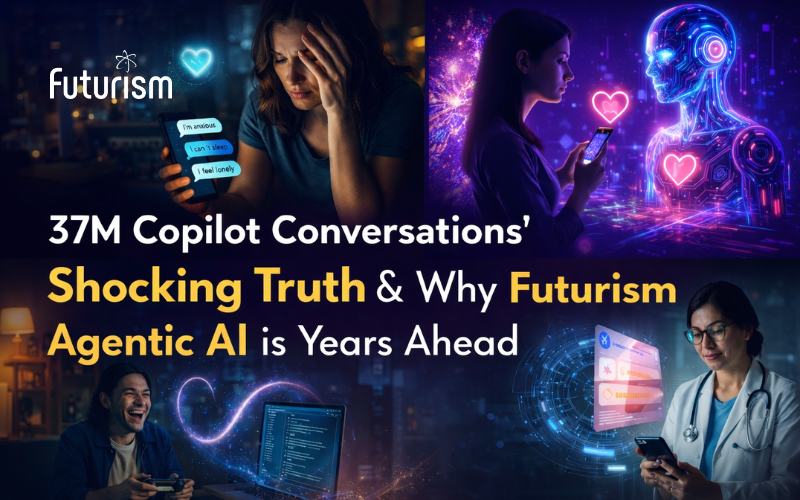 #Microsoft just revealed the truth from 37.5 MILLION #Copilot conversations!

Futurism’s #AgenticAI doesn’t wait for your prompt. It anticipates. It adapts.

We aren’t waiting for the future, we are building it.

Read more: futurismtechnologies.com/blog/37m-copil…

#VirtualAssistant #AI #OpenAI