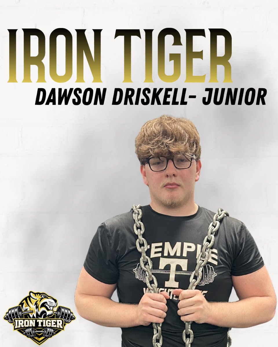 TempleStrength's tweet photo. Iron Tiger of the Week π
ποΈββοΈ
Shoutout to our Junior offensive lineman for earning Big Frame Iron Tiger this week. Consistent effort, tough mindset, and blue-collar work every day in the weight room. Keep setting the standard up front. πͺ @DawsonDriskell_
#RAGEONSAGE https://t.co/tfrA298hzg