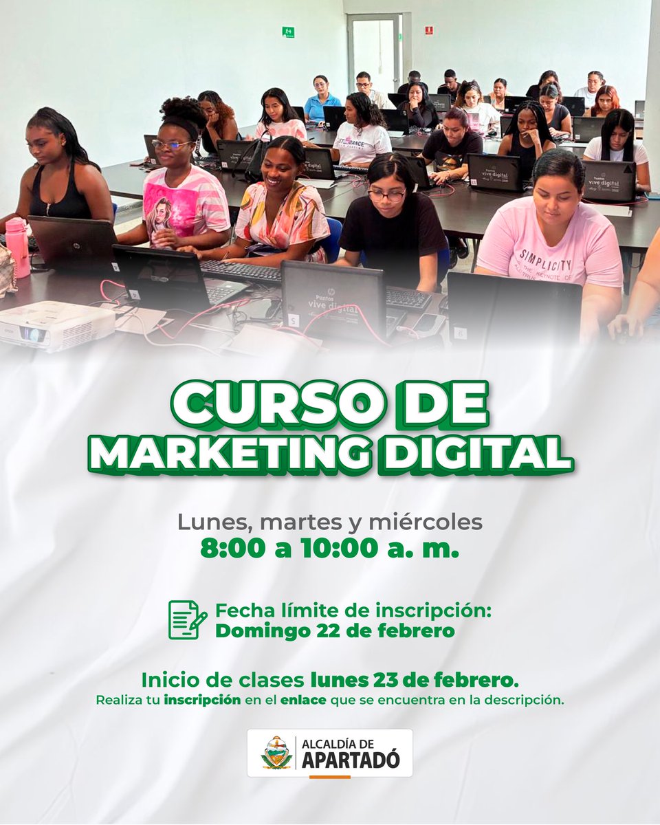 🚀💻 ¡Es tu momento de aprender y crecer!

Inscríbete en nuestros cursos de Excel, Word, Sistemas, Marketing Digital y Programación.
📅 Hasta el 22 de febrero
🎓 Iniciamos el 23 de febrero

🔗 docs.google.com/forms/d/e/1FAI…

¡Cupos limitados! 🙌