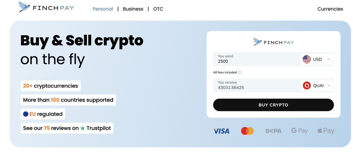 if you’re holding fiat and think it’s useless, feel free to grab some QUAI here: finchpay.io