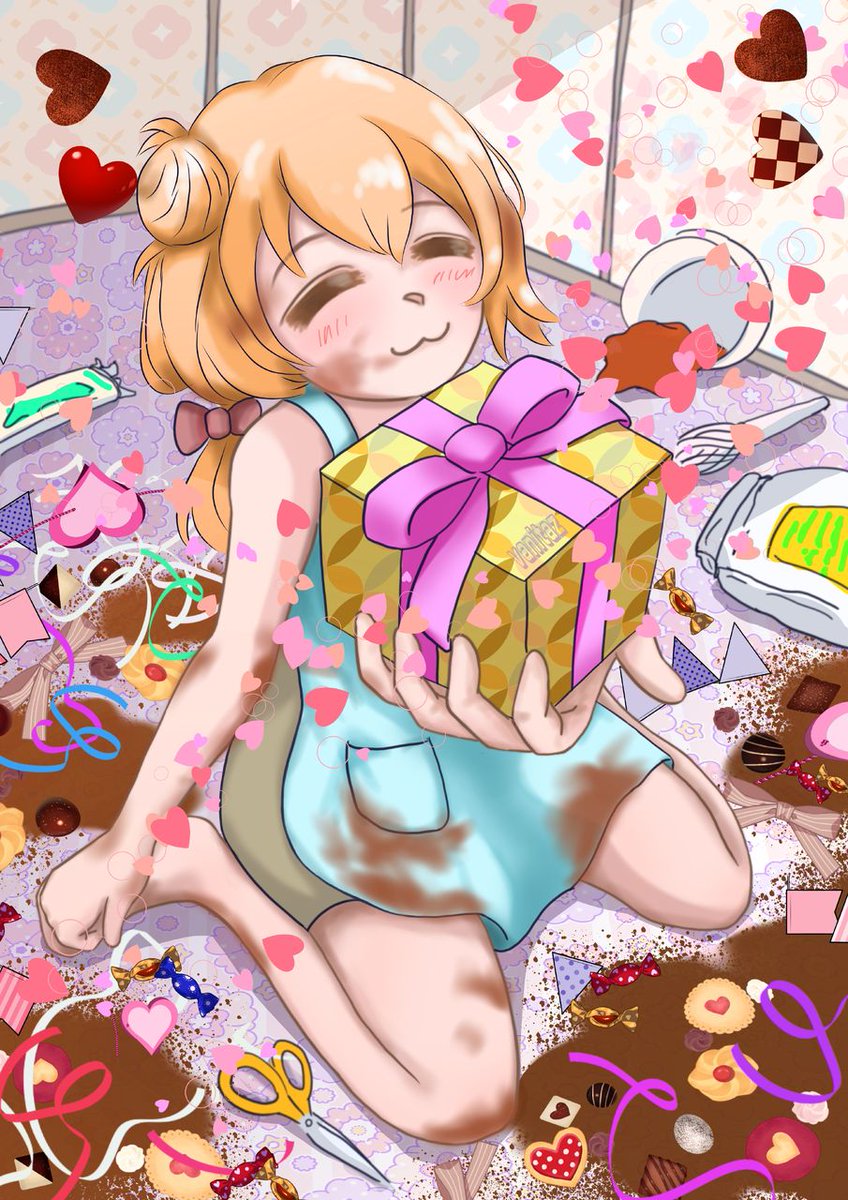 出来た！ medibang.com/picture/t32602… #ARTstreet #MediBang #かわいい女の子 #バレンタイン #バレンタインイラスト