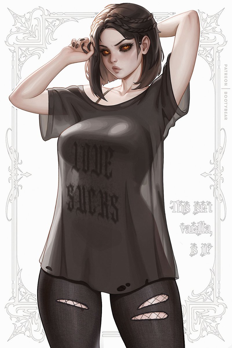 pantiebearart's tweet image. Serana's goth casual outfit
Do vampires say good morning before they sleep?