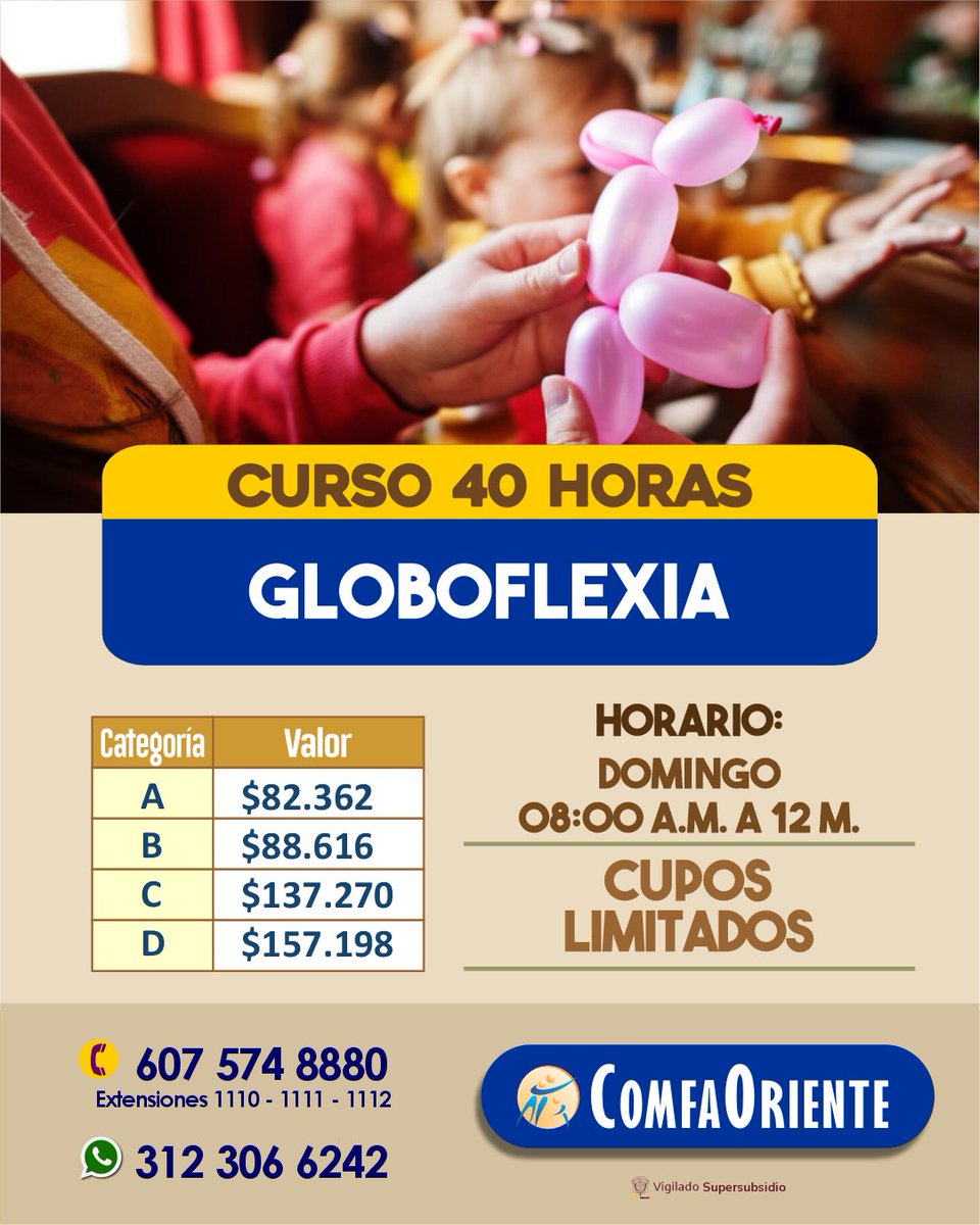 #CursosModulares | Conozca la oferta de cursos de nuestra Institución de Educación Para el Trabajo y Desarrollo Humano ComfaOriente.

Inscríbete aquí 👉🏼 lc.cx/Qvcq73

Información al 607 5748880 Ext. 1110 - 1111 - 1112 o al WhatsApp 312 306 6242.

#LaCajaDeLosBeneficios