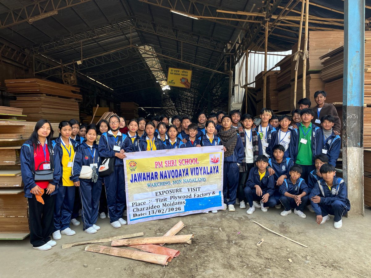 An enriching exposure visit under the PM SHRI Scheme!
Students of JNV Mon explored Tizit Plywood Factory and the historic Charaideo Maidams, blending practical learning with cultural awareness.<a href="/NVS_HQ/">NVS INDIA</a> <a href="/nvsroshl/">NVS RO Shillong</a>