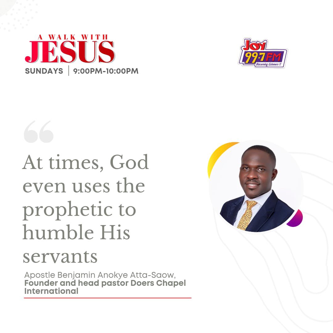 Joy997FM's tweet photo. “At times, God even uses the prophetic to humble His servants.”
Apostle Benjamin Anokye Atta-Saow reminds us that humility is part of divine growth, even God’s chosen vessels are shaped through correction, not just revelation.
#AWalkWithJesus #Joy997FM https://t.co/48MDEZ77hS