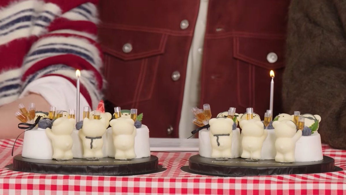 our cake has 14 little characters representing each member and one for carat I LOVE MY TEAM I LOVE MY CREW 😫❤️‍🩹