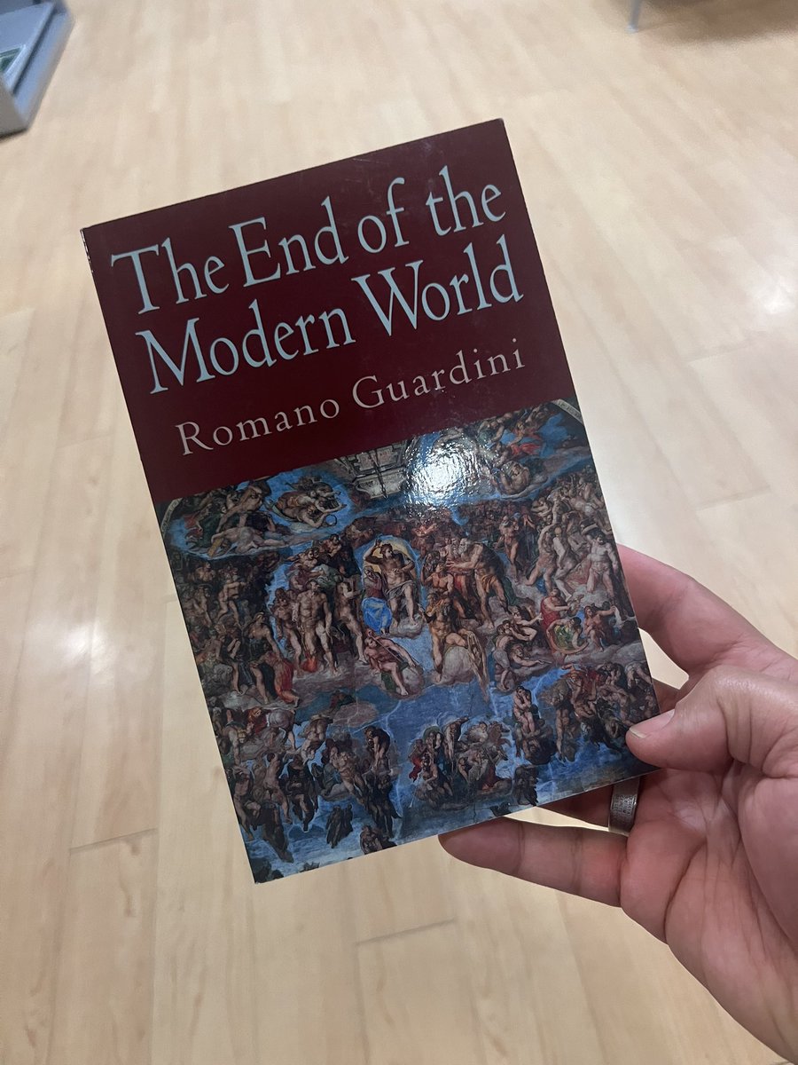 bktheologian's tweet photo. Guardini’s The End of the Modern World saw the crisis early: technical power rising, interior depth thinning. It anticipates the whole of our current situation. 

The real question is not whether modernity survives, but what kind of human being will. The fundamental question today is anthropological.
