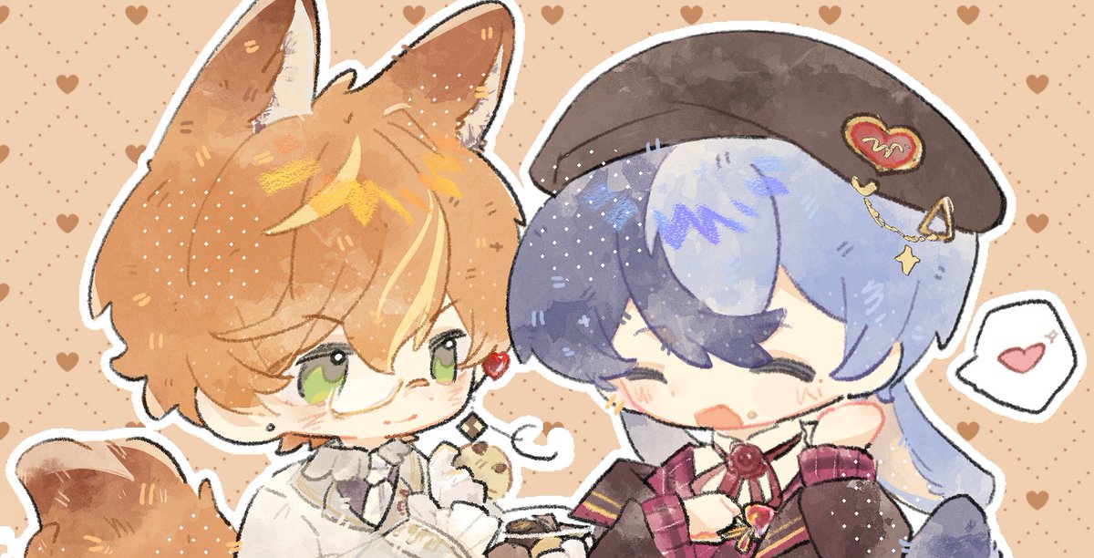 Akitoupancoffee's tweet image. Happy Valentine's Day！
🧡commissioned by me💙
#彰冬