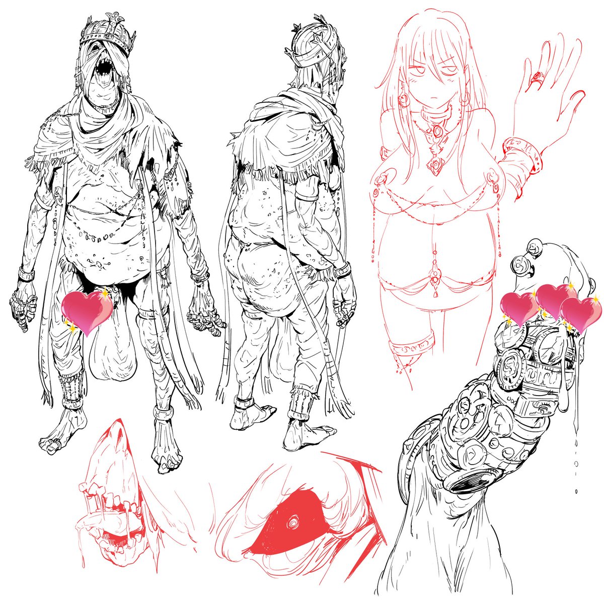 【ネタ】

腐れ貴人 大昔に不死の秘術に成功したものの肉体は崩れ続けている
後遺症で勃ちっぱなしのものを(本人にとって)美しく実用的にカスタムしている 

嫌ですね…

捕まった人 悪夢のさ中ですが、彼女はまだ正気です

やがて季節が一周りして…声の響く場所も幽閉塔から寝室へ移りました 