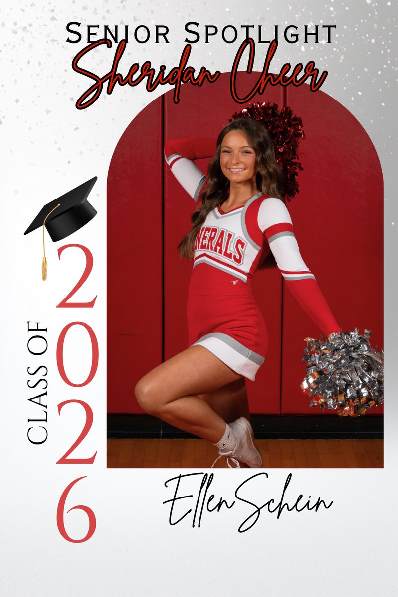 We continue to honor our senior cheerleaders this week. Today the spotlight is shining on Ellen. ❤️🤩🩶📣

We are so thankful for the time Ellen has spent on our team and the leadership she has provided. We wish her the best of luck in her future. ❤️🍀🩶🫶