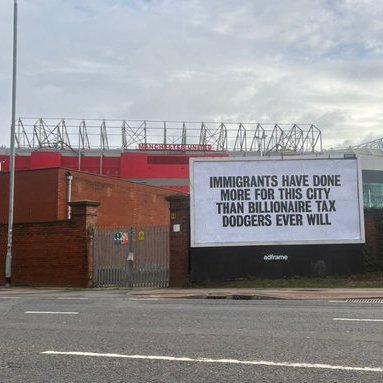 A billboard outside Old Trafford this morning 😳