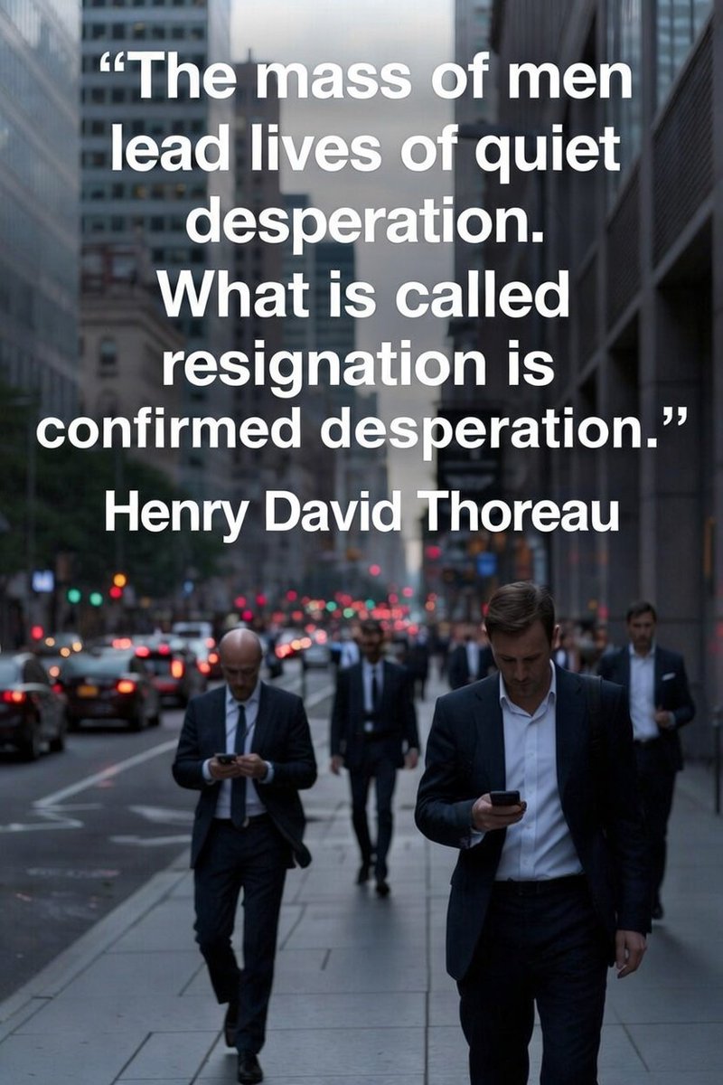 jvceldran's tweet photo. "The mass of men lead lives of quiet desperation. What is called resignation is confirmed desperation." - Henry David Thoreau https://t.co/5EINmVPmHl
