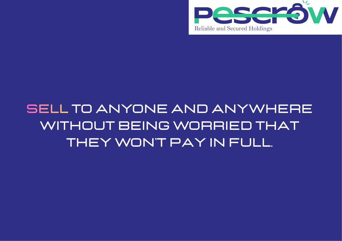 pescrowsupport's tweet photo. #Pescrow cares about all the parties involved in the transaction…
Don’t limit your clientele nor the people you could shop from just because you are scared of scams…
#Pescrow is for us all, trust is the standard!
Follow us as we grow together 😉 https://t.co/Iyv6y3XAR1