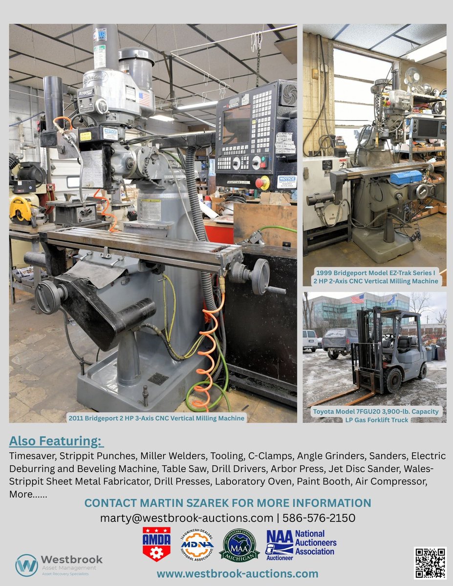 AssetWestbrook's tweet photo. FINAL INSPECTION TUESDAY 2/17 FROM 9AM-4PM EST‼️

Assets of Protofab – A Custom Sheet Metal Fabricator Timed Online Auction 

https://t.co/dwKuFQIuhv

#forsale #onlineauction #auction #usedmachinery https://t.co/CGNqg2Pa7z