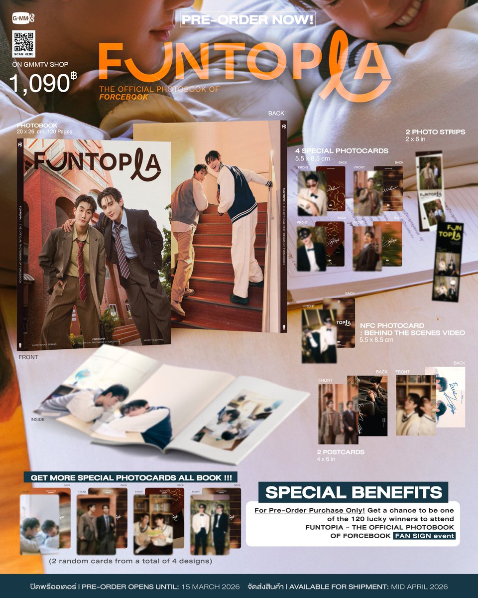 PO ForceBook : Funtopia Official Photobook 865.000

Line / Telegram: 0878.1955.3000
Wa: wa.me/6287819553000
Link DP Shopee: id.shp.ee/K1JT2gd
IG: Lizzie_Thai_Merch
GO Jajan Thai: chat.whatsapp.com/LXq7ZG1oQZtEn9…
#FUNTOPIAxForceBook
#ForceBook 
#MelodyOfSecretsFinalEP