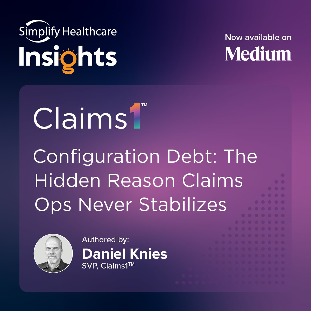 Claims Ops doesn’t become unpredictable overnight. It often builds as “configuration debt” across benefits + provider + contract updates—then shows up as pends, disputes, and avoidable rework.

New blog by Daniel Knies: bit.ly/4afBoxFmedium

#SimplifyHealthcare #ClaimsOps