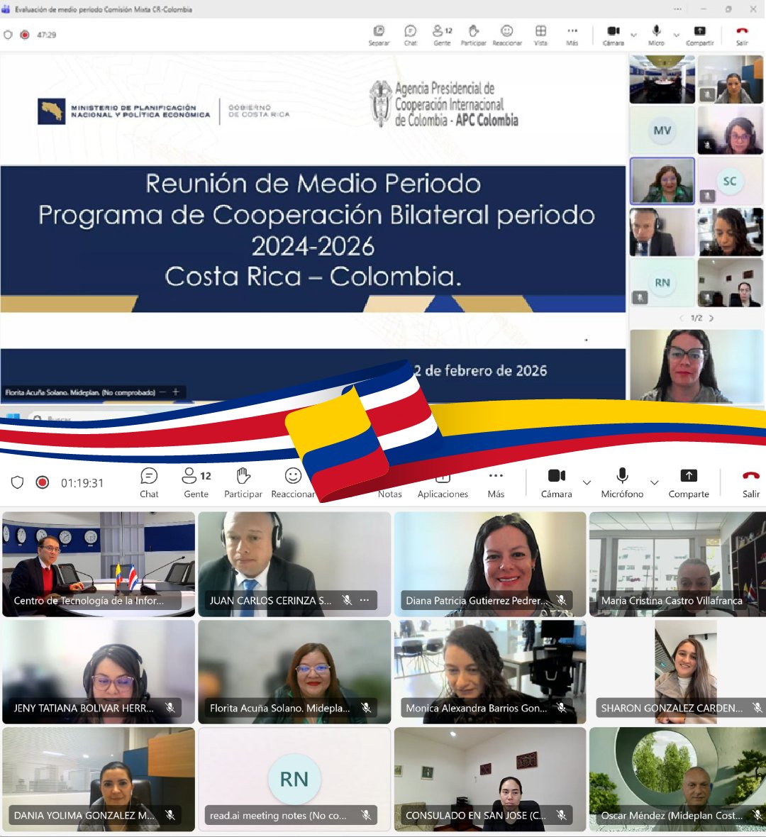 APCColombia's tweet photo. ¡Resultados que transforman regiones! 🇨🇴🫱🏼‍🫲🏾🇨🇷

Sostuvimos reunión de Medio Término del Programa de Cooperación Bilateral 2024 - 2026 entre Colombia-Costa Rica donde se concluyó que los proyectos adelantados se encuentran en un 72% de ejecución.

¿Cómo lo hemos logrado?👇🏾 https://t.co/LUZ56Nehfn