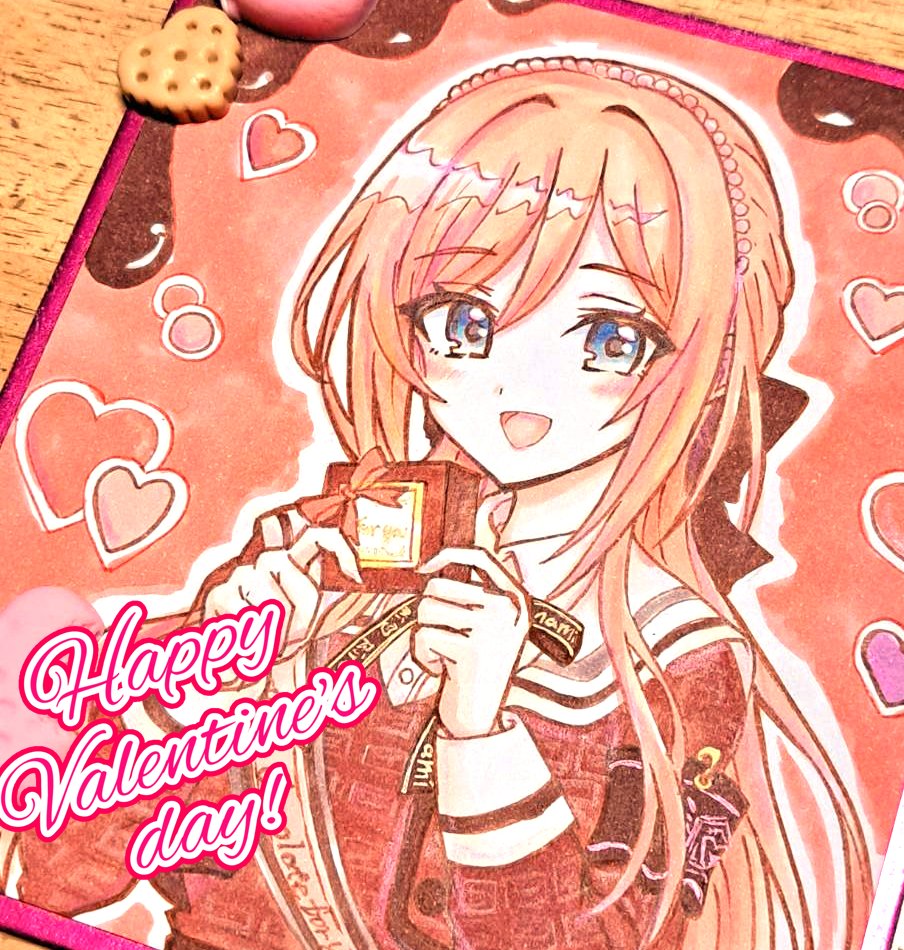 バレンタイン色紙、出来ました～！🍫 なんか久しぶりに季節もの