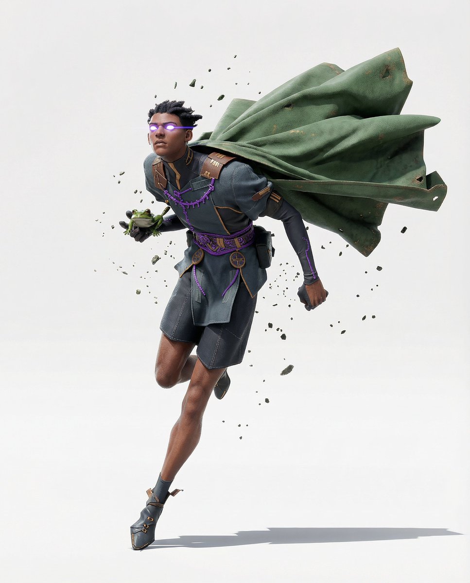 Three-panel character set