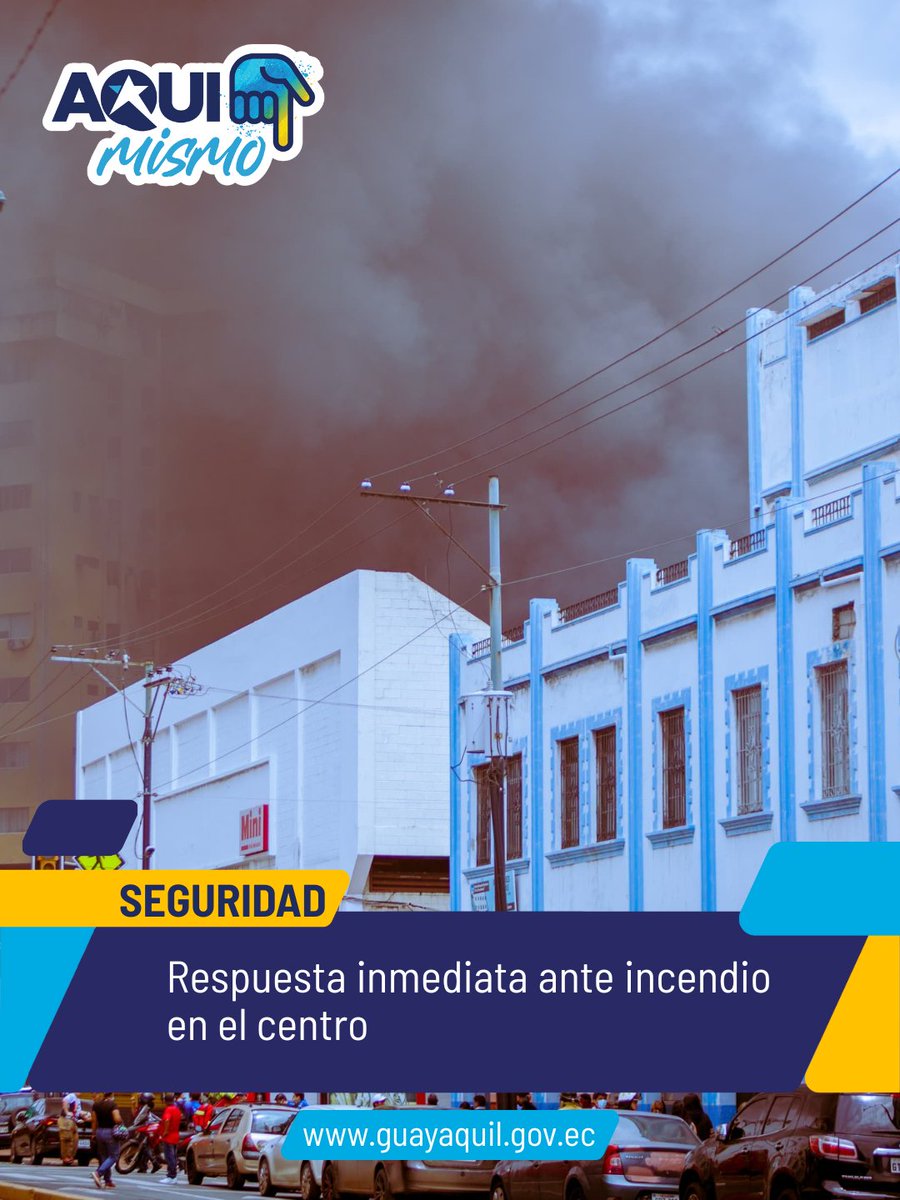 AquiMismoGye's tweet photo. 🚨 #COECantonal asume mando estratégico ante incendio Alarma 3 en Cuenca y Eloy Alfaro, centro de #Guayaquil. 

🚒 400 bomberos y 100 unidades combaten el fuego.
🚧 Evite la zona: Cierres viales desde Brasil hasta Olmedo. 
✅ Se prioriza protección de vidas y seguridad.

#GuayaquilSigueTrabajando #AsiSeHaceGuayaquil #CiudadDeTodos @aquilesalvarez @alcaldiagye