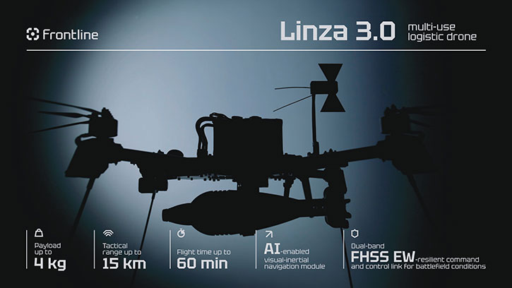 defenceupdate's tweet photo. Ukrainian-German JV Unveil the Linza 3.0 Tactical Drone https://t.co/kWzKczgHqO via @defenceupdate. Offering doubled payload capacity, extended range, and AI-enabled navigation. https://t.co/yLjl06tinf