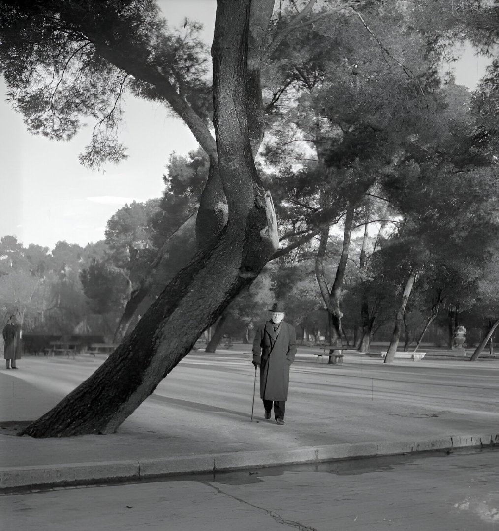 Gentes de Madrid, necesito ayuda 

¿Alguien sabe en qué parte del Retiro está tomada esta foto de Pío Baroja?;