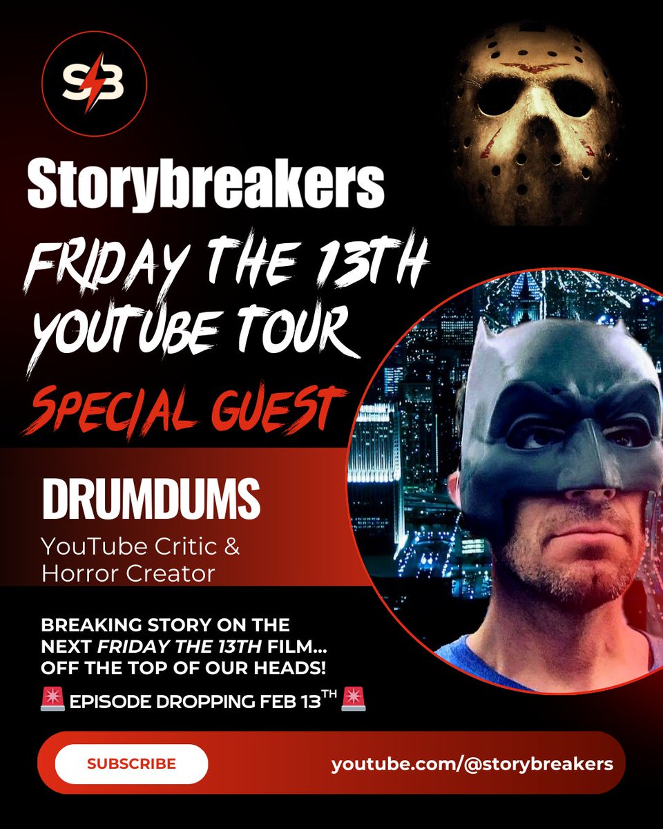 Storybreakers's tweet photo. The #Fridaythe13th tour continues!
Check out this episode with @Drumdums where we take it back to basics... A new direct sequel to the original Friday classic.
You're gonna love this one: https://t.co/srTEKHd8eR
#Jason #kikikimamama https://t.co/X8gfVg5W63
