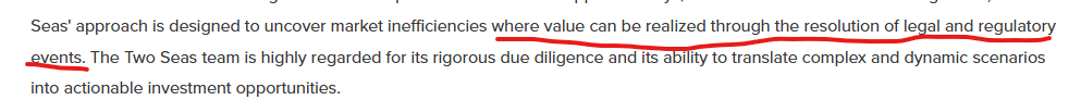 WatcherBiotech's tweet photo. $NKTR Here's a nugget from a friend. Two Seas Capital just bought a chunk of NKTR. Two Seas is a litigation-specialist investor (not a biotech investor). The fund's PM is an attorney. The $LLY trial starts in September and Two Seas sure seems to think that $NKTR is going to get paid