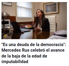 Invierten los significados. Es una táctica que abona a la destrucción del raciocinio de la gente.

Bajar la edad de punibilidad, encarcelar niños, no es una "deuda de la democracia" como dicen <a href="/PatoBullrich/">Patricia Bullrich</a> y <a href="/MercedesRus1/">M Mercedes Rus</a>, es una herencia de la dictadura, cada día más vigente.