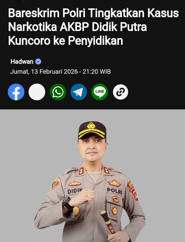 ‼️‼️Ini menjadi bentuk ketegasan Bareskrim untuk memberantas narkoba meskipun anggota polri yang menjadi tersangkanya .

🫰🫰