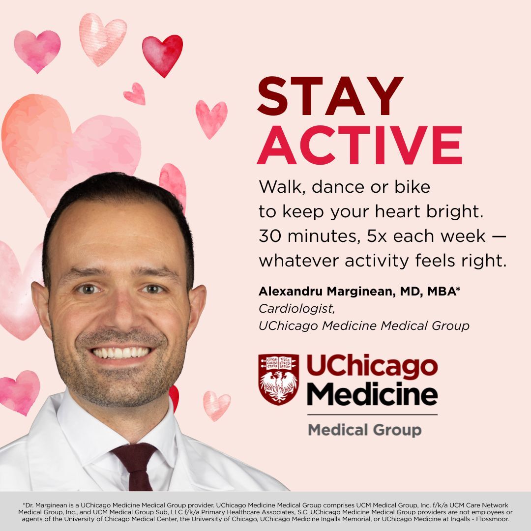 UChicagoMed's tweet image. The best Valentine's Day gift is a healthier you.  Follow these simple, cardiologist-approved tips to help protect your heart — not just for yourself, but for the people who love you most. #HeartMonth