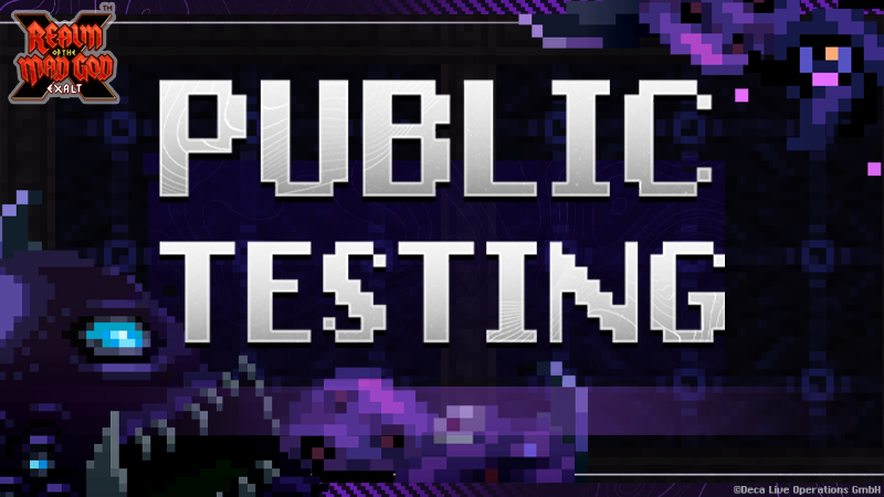 Realmers,

Season 27 part 1 Public Testing is live!

You can jump in right now to test the latest Druid adjustments, take on the new Eternal Phoenix miniboss, and get an early look at upcoming dungeon events, shiny items, and cosmetics

Blog post here: remaster.realmofthemadgod.com/?p=5713